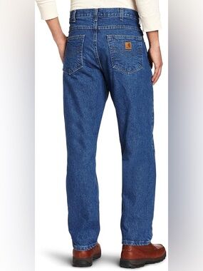 Vtg USA CARHARTT B21 DST Relaxed Fit Flannel Lined Jeans Men's 36x30